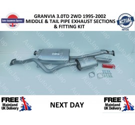 TOYOTA GRANVIA 1995 - 2002 3.0DT 2WD MIDDLE AND TAIL PIPE EXHAUST KIT